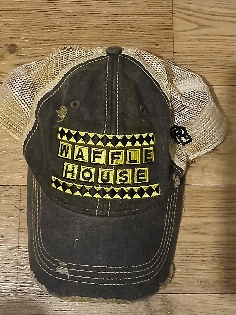 Original Retro Brand Black  Yellow Waffle House Mesh Back Cap